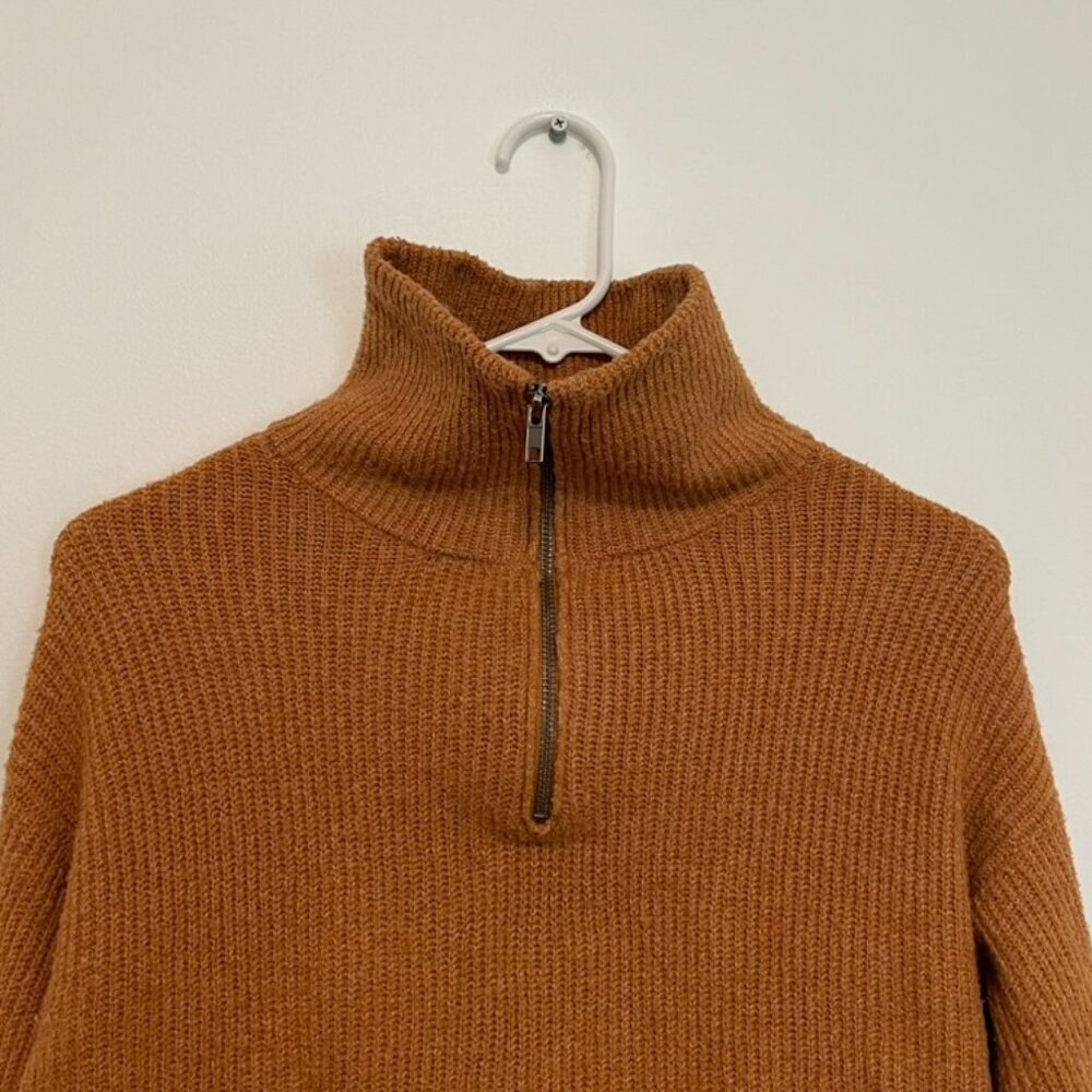 Maurices Solid Half Zip Sweater Burnt Orange Ish … - image 8
